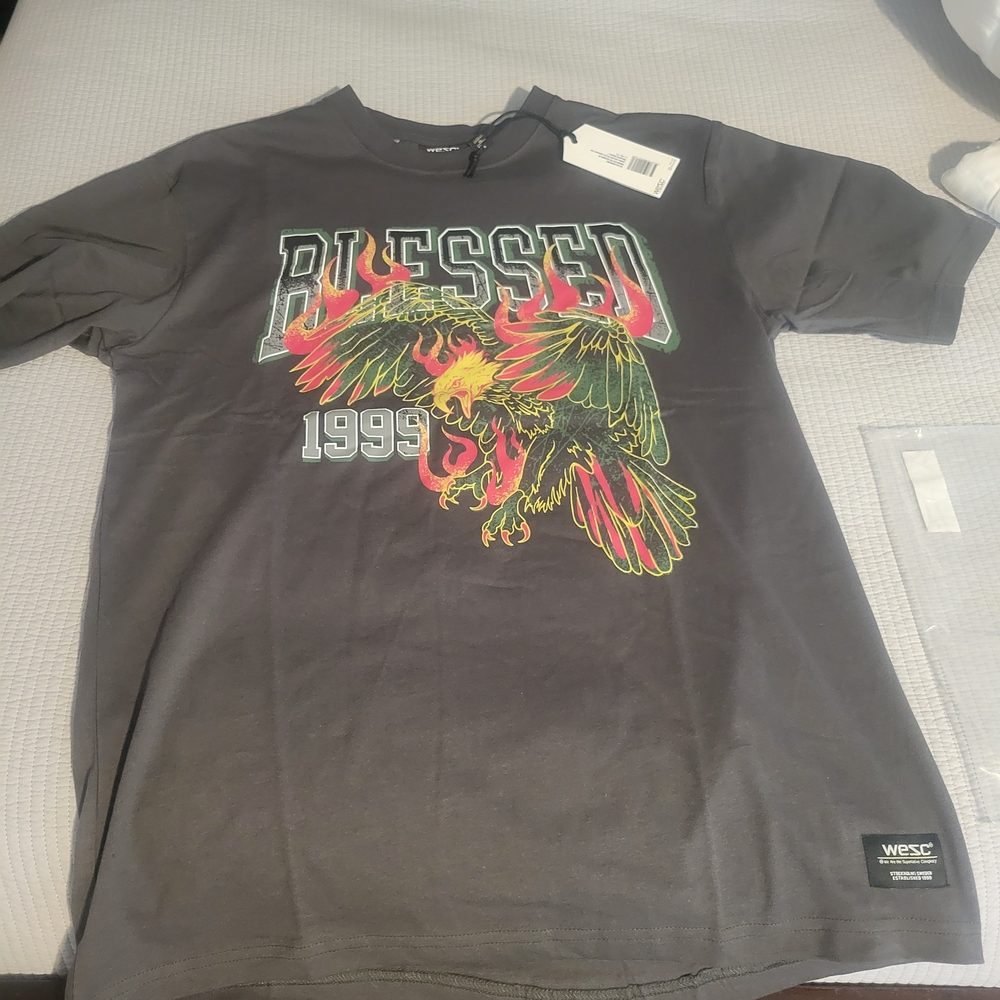 WESC Gray Graphic T-Shirt for Men